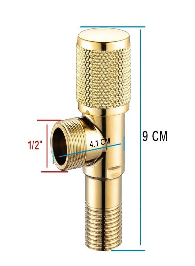 Carnival Gold Angle Cock/Valve for Geyser, Washbasin and Bathroom with Wall Flange | Angular Stop Cock Tap Faucet | Premium Gold Finish (Pack of 2) - Image 3